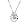 925 Silver Fashion Crown Necklace Beating Heart Necklace Smart Clavicle Chain