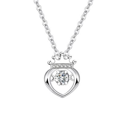 Серебряное модное ожерелье-корона 925 пробы, ожерелье с бьющимся сердцем, умная цепочка для ключицы