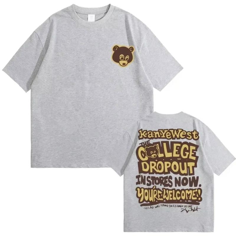 Футболка с самым известным Kanye The College Dropout Унисекс и feУнисекс принты винтажный хип-хоп рэп вестерн Футболка Унисексс кэзуал