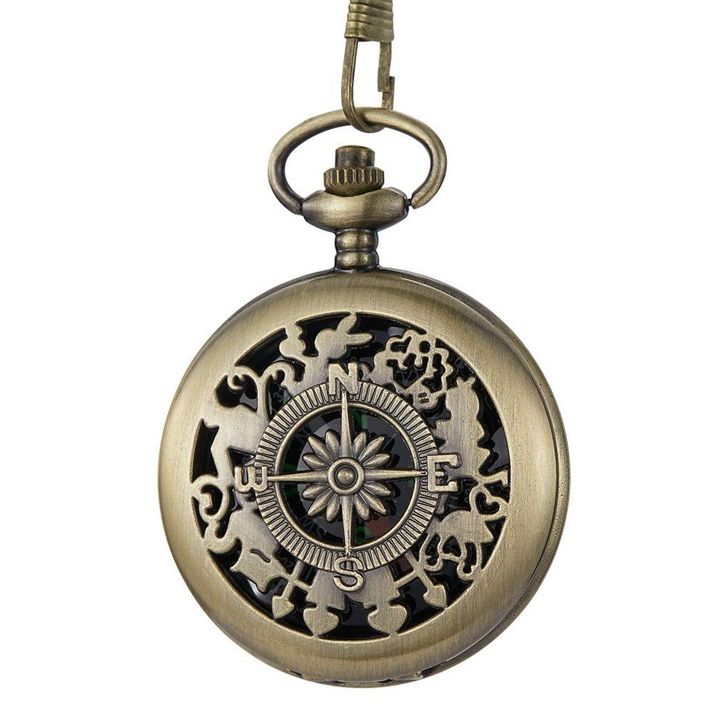 Camping Hiking Outdoor Navigation Vintage Bronze Compass Pocket Watch Compass Portable Compass
