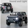 Масштаб 1/32 Ford Bronco Lima SUV, литая под давлением модель автомобиля, игрушечный автомобиль с откатным механизмом, звуком и светом для детей, коллекция подарков для мальчиков и девочек