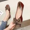 Fashion Woman Flats Evening Square Toe with Bow Shoes for Women Slip On Young Shoe Cheap Clearance High Quality Fashion Spring Wholesale