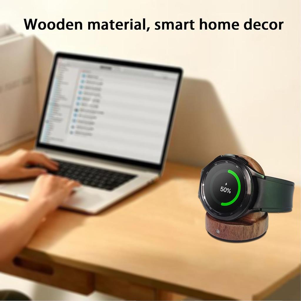 Магнитная подставка-зарядное устройство для часов Samsung, Деревянная док-станция для зарядки Galaxy Watch, Быстрая зарядка, Портативная беспроводная зарядная станция для Samsung Galaxy