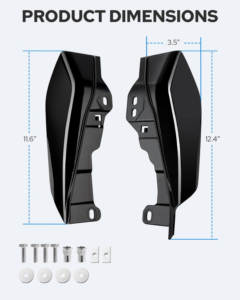 Черный Глянцевый Дефлектор Воздуха Тепловой Щит Benlari для Street Road Electra Road Ultra и Tri Glide CVO Средняя Рама 2009-2022 Harley-Davidson Touring, Glide,