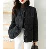 Winter New Women's Clothing Fashion Color Matching Short Down Cotton Cotton-padded Clothes Rhombus Cotton Jacket