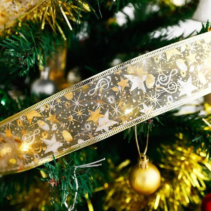 1/3/5 м Рождественская лента для украшения елки, светодиодные ленты, сделай сам, бронзовая кружевная лента, гирлянда для Нового года, Рождества, вечеринки, украшения дома