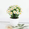 Plastic Daisy Round Bonsai Sunflower Pot Artificial Flowers With Vase Set Home Decor Wedding Decoration Potted Plants
