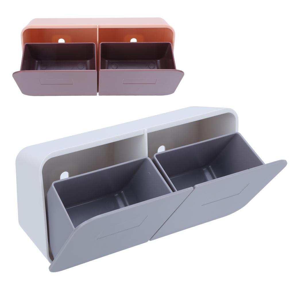 Настенный чехол для косметики, съемный моющийся органайзер для ватных дисков для ванной комнаты