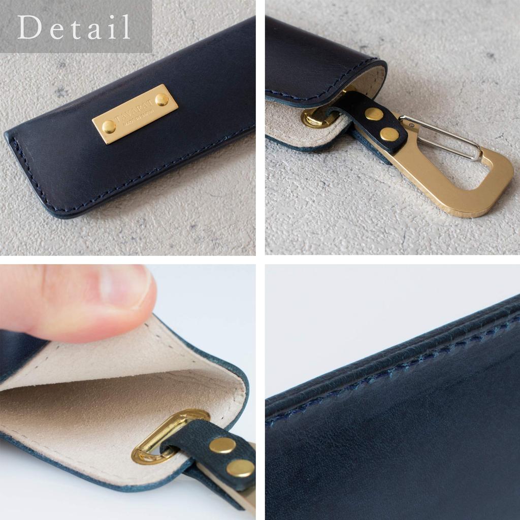 Табарат Фан Фан с Сделано в Японии с Натуральной Кожей Химедзи Размер Чехол, Футляр, Карабин, (Черный, М)