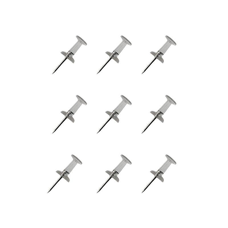 100 Transparent White Plastic Thumbtacks for Artwork and Photos