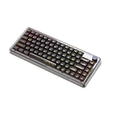 Механическая клавиатура MAMBASNAKE K75 Стеклянные переключатели Горячая замена Bluetooth-подключение 3 режима GSKET-структура Пробел с подсветкой Пылезащитные колпачки клавиш Прозрачные