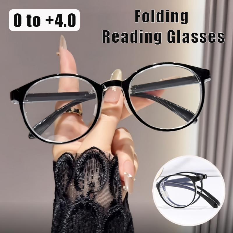 Retro Small Round Frame Folding Presbyopia Glasses Portable Ultra-Light Middle-Aged And Elderly Reading Glasses Women'S Goggles
