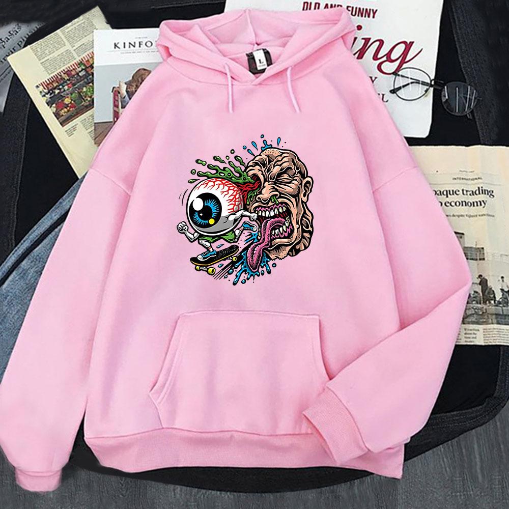 Худи «Глаз скейтбординга» Мужские/Женские Толстовки с капюшоном и длинным рукавом Повседневная K-pop уличная одежда Мужское пальто