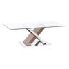 Table Basse - Moderne - Marron - MDF - Acier - 120 Cm - Design Contemporain