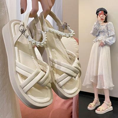 Модные летние женские сандалии-гладиаторы, модные сандалии на платформе с перекрестными ремешками, удобные повседневные женские туфли на танкетке, роскошные плоские сандалии