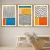 Середина века современный бохо абстрактные формы цветные блоки линии плакат холст живопись настенная живопись печать гостиная домашний декор