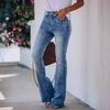 Four Seasons High-waisted Jeans Flared Pants Stretch Jeans Women's Stretch Trousers