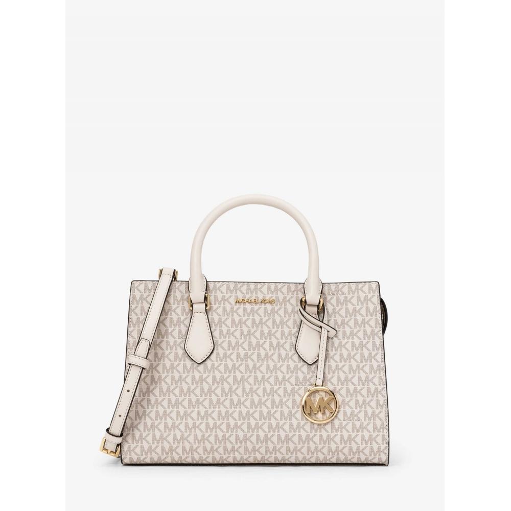 Michael Kors Сумка Sheila Center Zip, средняя, Mk Signature 35s3g6hs2b2605, светло-кремовый, многоцветный