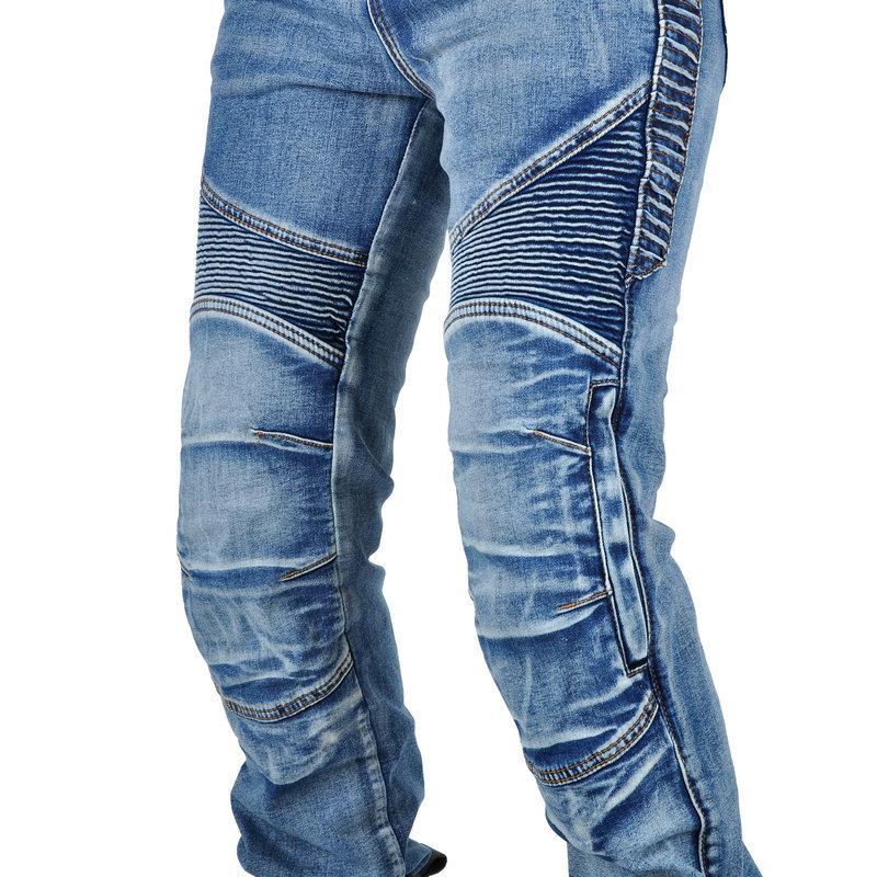 VOLERO+Motorcycle Wash Jeans Women's Vintage Motorcycle Casual Riding Pants+Kevlar Anti Wear And Anti Drop