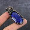 Ювелирный кулон ручной работы из медной проволоки с лазуритом и драгоценным камнем 2,29 дюйма C7b42