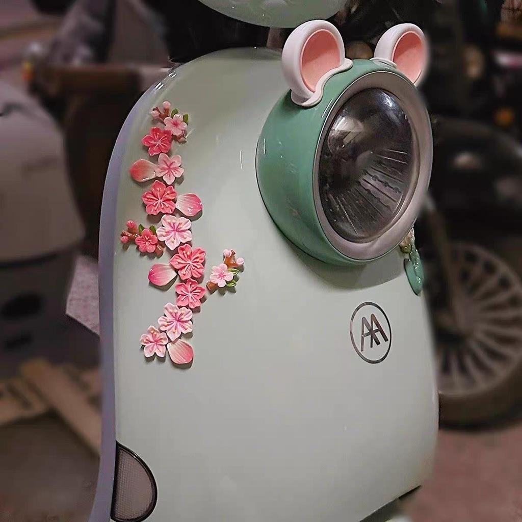 3D Peach Blossom Car Tail Sticker - Electric & Tricycle Decoration