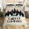 Happy Camping Duvet Cover Queen Twin Rv Camping Comforter Cover Camper Bedding Set Microfiber Bedspread Cover For Boys Girls