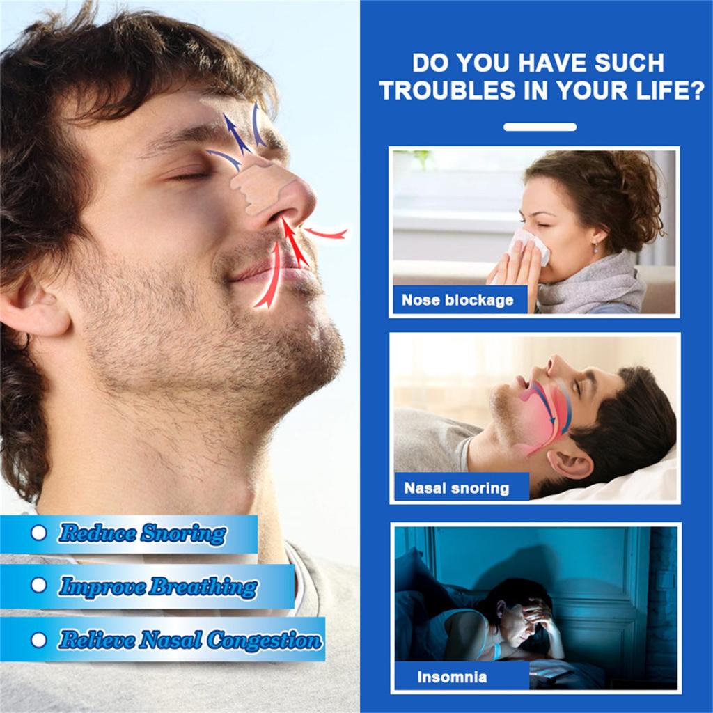 Помощь во сне Дыхательная полоска для носа Полоска для носа от храпа, пластырь от храпа Помогает остановить храп и заложенность носа Спите спокойно