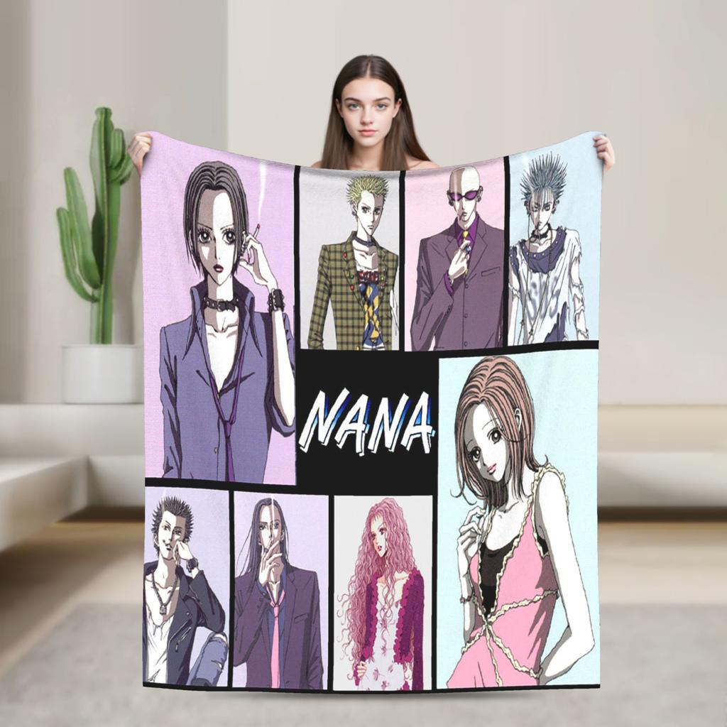 Nana Hachi Manga Knitted Blanket Anime Flannel Throw Blanket Summer Air Conditioning Portable Soft Warm Bedsprea
