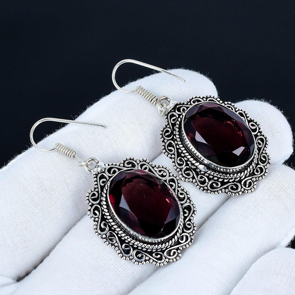 Серьги с розовым аметистом, Серьги из стерлингового серебра 925 пробы, Серебряные серьги в подарок, Длинные серьги-подвески с розовым аметистом для подарка на помолвку