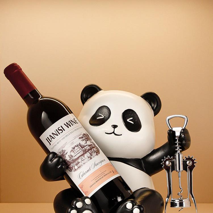 Panda Wine Rack: Luxury Sideboard & Bookcase with Cup Holder – Perfect Housewarming Gift