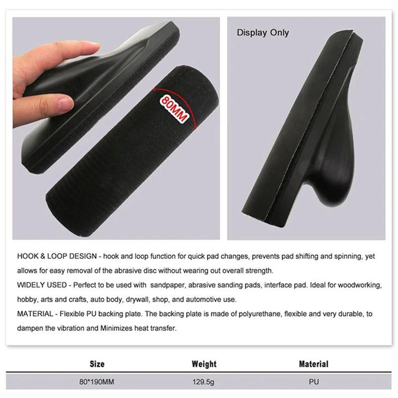 AEE2-Hand Grinding Disc 80X190MM Hand Grinding Adhesive Tray Black Adhesive Polishing Adhesive Disc