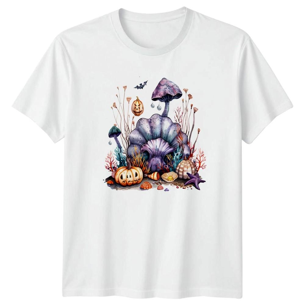 Spooky Underwater Halloween Shell Mushroom TShirt Gift For Him And Her