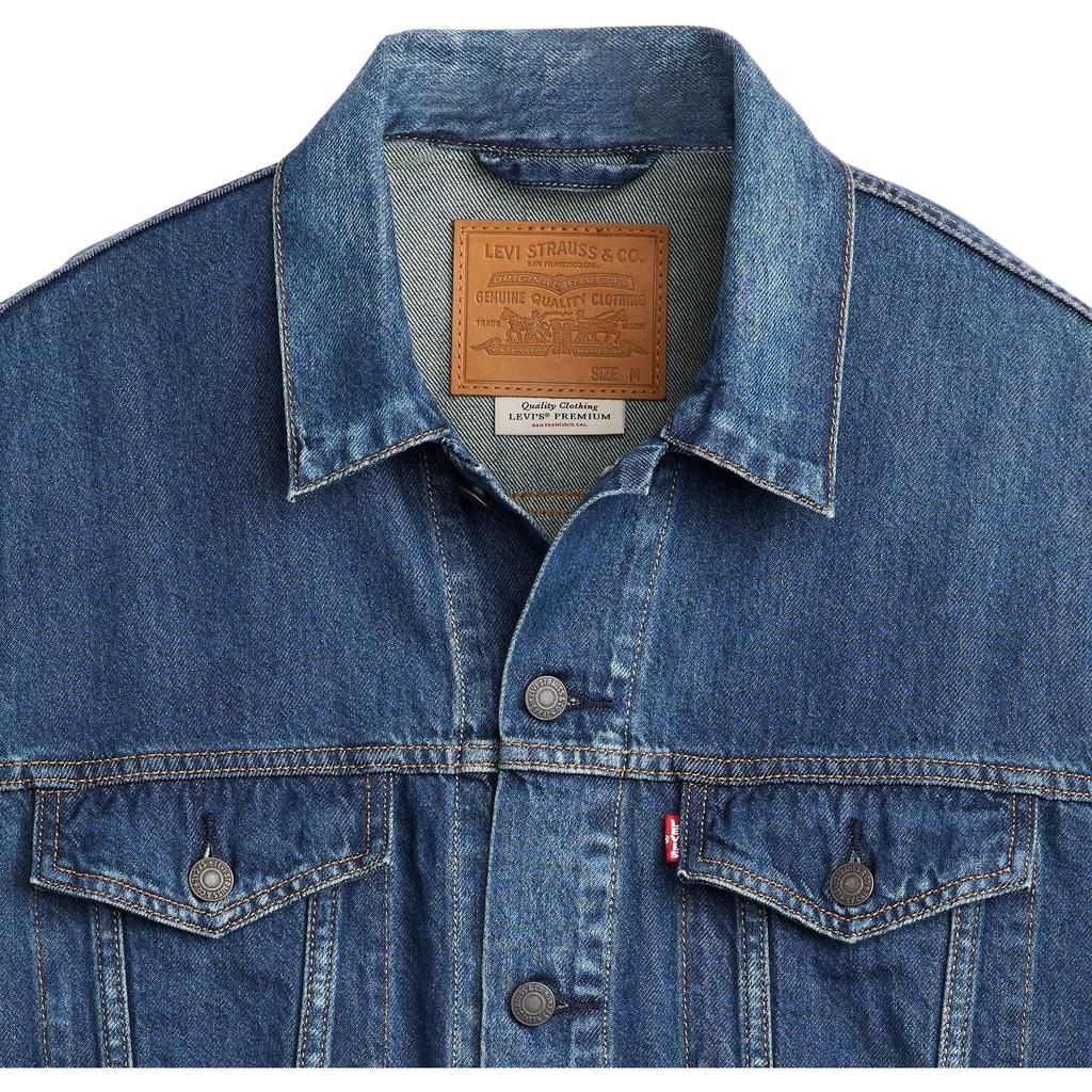 Куртка мужская Levis с заостренным воротником, свободного кроя, однобортная, с длинными рукавами, синяя A5782-0021