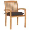 Stackable Garden Chairs with Cushions vidaXL 8 Pcs, Solid Teak