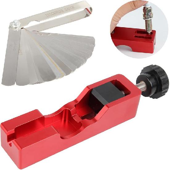 Spark Plug Gap Tool, Spark Plug Gapping Tool With 32 Blade Steel Feeler Gauge, Universal Spark Plug Gap Tool For Most 10Mm 12Mm 14Mm 16Mm Spark Plugs