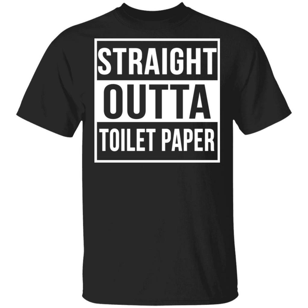 Straight outta Toilet Paper T-Shirt Mens Womens Tees Top Tee Funny