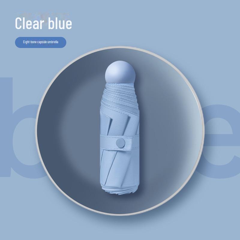 «Компактный сверхлегкий 5-створчатый мини-капсульный зонт с защитой от УФ-излучения»