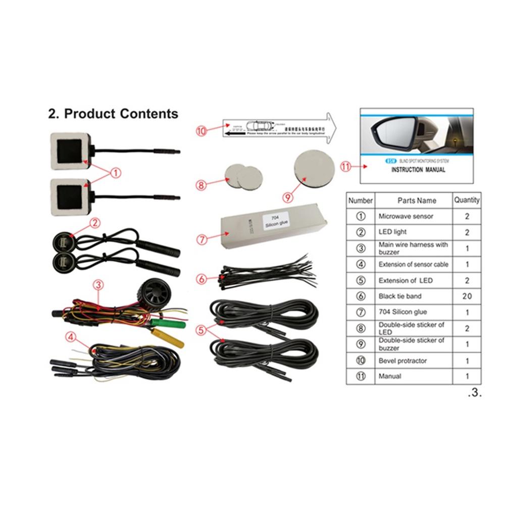 24Ghz Radar Based Blind Spot Monitoring System Lane Change Safe Auxiliary Device