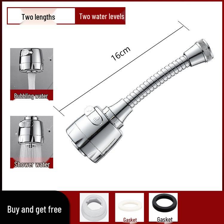 Universal Faucet Extension Tube with Shower Head, Kitchen Filter, and Aerator for Pressurized Water Flow