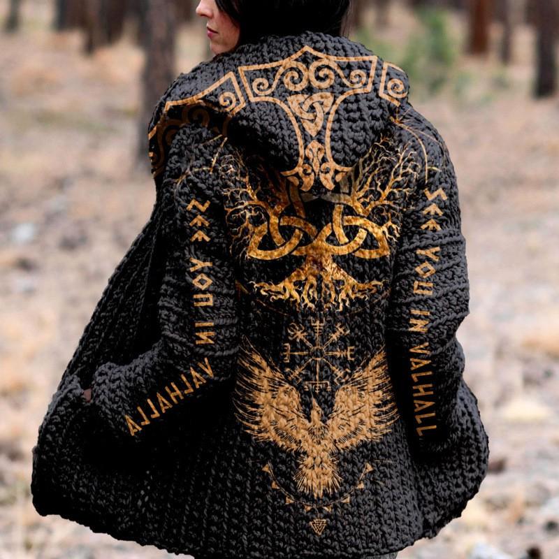 Womens 3D Animal Print Hooded Sweatshirt Casual Open Front Jacket