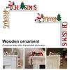 Door Frame Ornament Eye-catching Christmas Santa Claus Wooden Door Frame Decoration for Home Festive