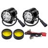 60W Motorcycle Fog Light Harness Kit with 3 Steady Two LED Auxiliary High Work Light with Set of 2 Yellow X-STYLE Modes On/Strobe, Colors, 12V/24V