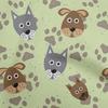 Cotton Flex Light Green Fabric Dog Sewing Material Print Fabric By The Yard 40 Inch