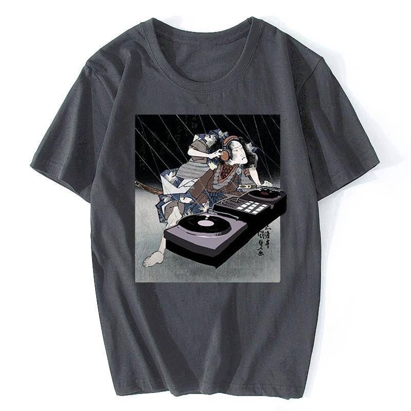 Samurai Dj Shirt Deejay Shirt Funny Dj Tees Cotton Tshirt New Print TShirt Mens Short Sleeve Hot Band T Shirt funny