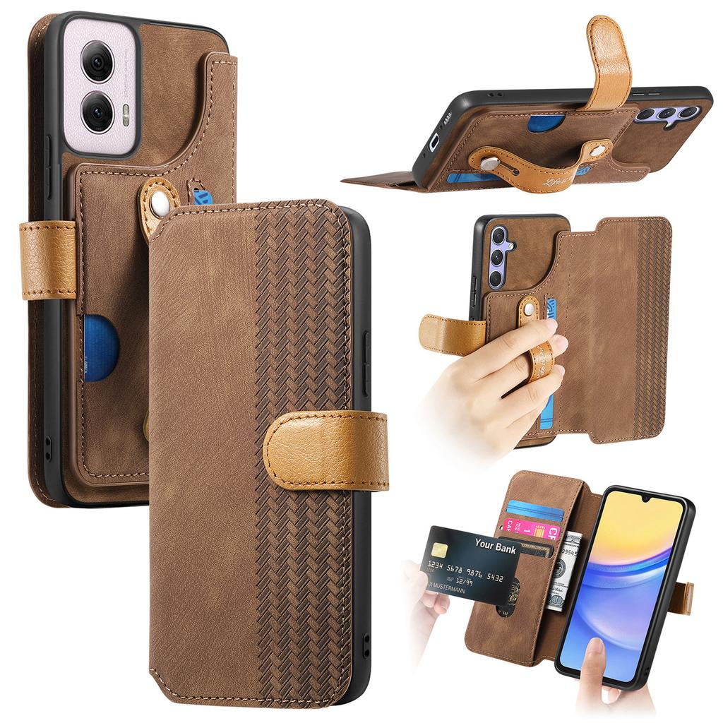 Ударопрочный чехол-кошелек для серии Motorola. G Stylus/G Play/G Power/Edge/G85/G45/G34/G35/G55...| Держатель для карт + Подставка + RFID-защита