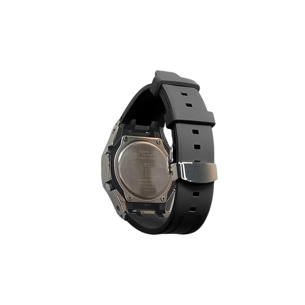 Casio Мужские часы с ЖК-дисплеем и аналоговым двойным дисплеем Серия Black GA-2100-1A1(Watch3--)