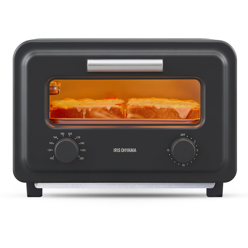 Iris Ohyama Toaster 2 Instant Faster and More Uses Flat Carbon Temperature Charcoal Oven, Pieces, Steam, Heat, Tasty, Heater, Adjustment, Timer,