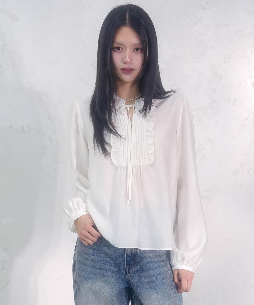 VIVACIOUS Liang Frill Pintuck Blouse_2 Colors