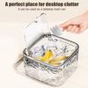 Transparent Desktop Bin Hair Accessories Case Water Ripple Jewelry Organizer with Press Open Lid Storage Box for Dressing Table Office
