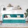 L shaped bed frame with headboard turquoise 80 cm x 200 cm velvet